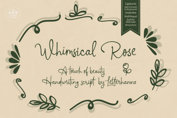 Whimsical Rose: A Flowery Script Font for Creative Projects